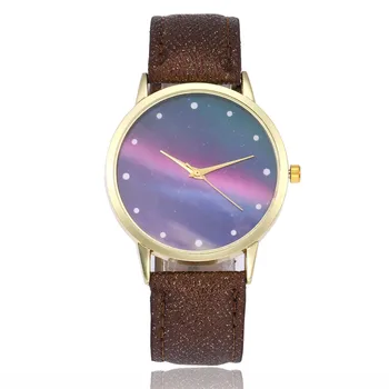 

FUNIQUE Star Pattern Women's Watch Shiny Leather Strap Quartz Analog Montre Femme Bracelet Clock Wrist Watch Dropshiping