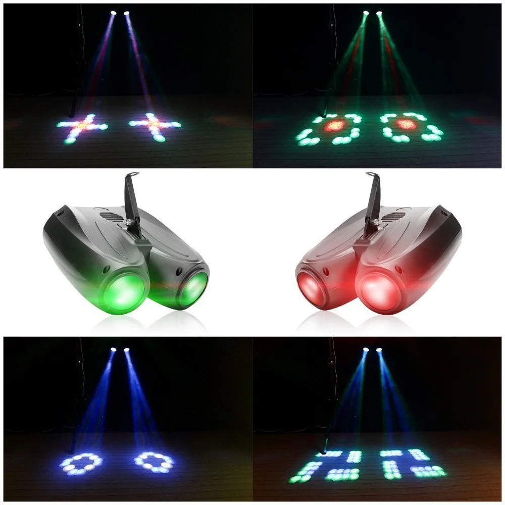 Lâmpada do Projetor para dj Festa de Casamento Luz do Estágio Zjright Padrão Colorido Rgbw 20 w 128 Led Duplo Cabeça Dirigível Efeito Eventos Clube 4 projetor lâmpada para dj festa efeito casamento eventos clube