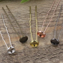 10 шт. 10/12/14 мм украшения для волос настройки кабошон базовая пустая рамка Лотки forhairclip заколки Ретро головной убор «сделай сам»