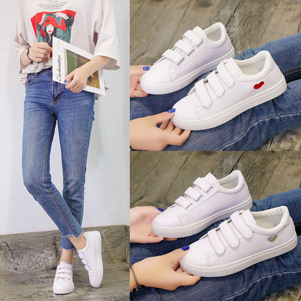 

Shoes Woman Flats Shoes 2019 Ladies Fashion Women Casual White Shoes Solid Color Flat Round Toe Slip-on Casual Shoes Spring
