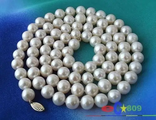 

Hot selling free shipping****** AAA 33" 11MM WHITE ROUND FW CULTURED PEARL NECKLACE