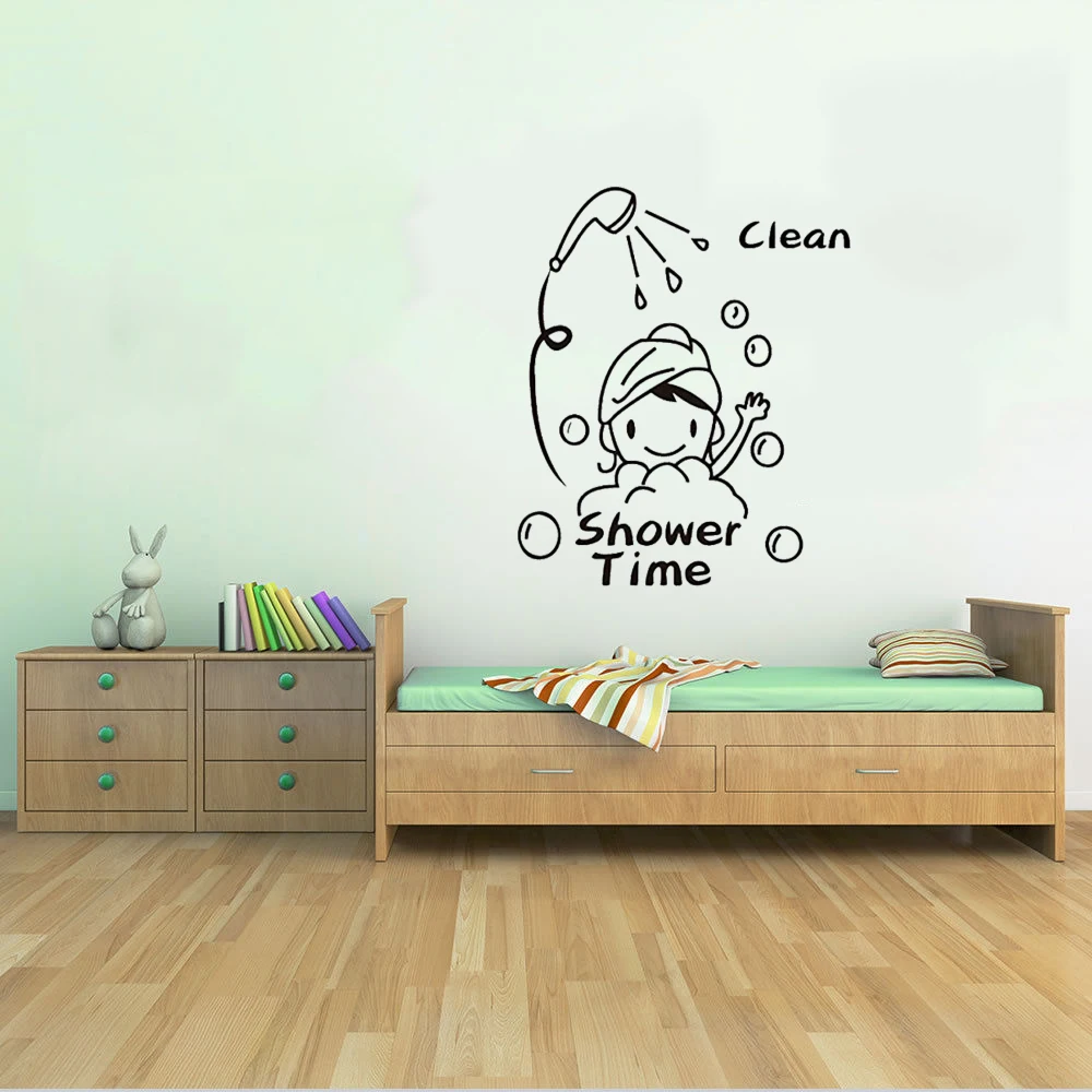 Shower Time Bathroom Bathroom Wall Sticker Waterproof Stickers Vinyl