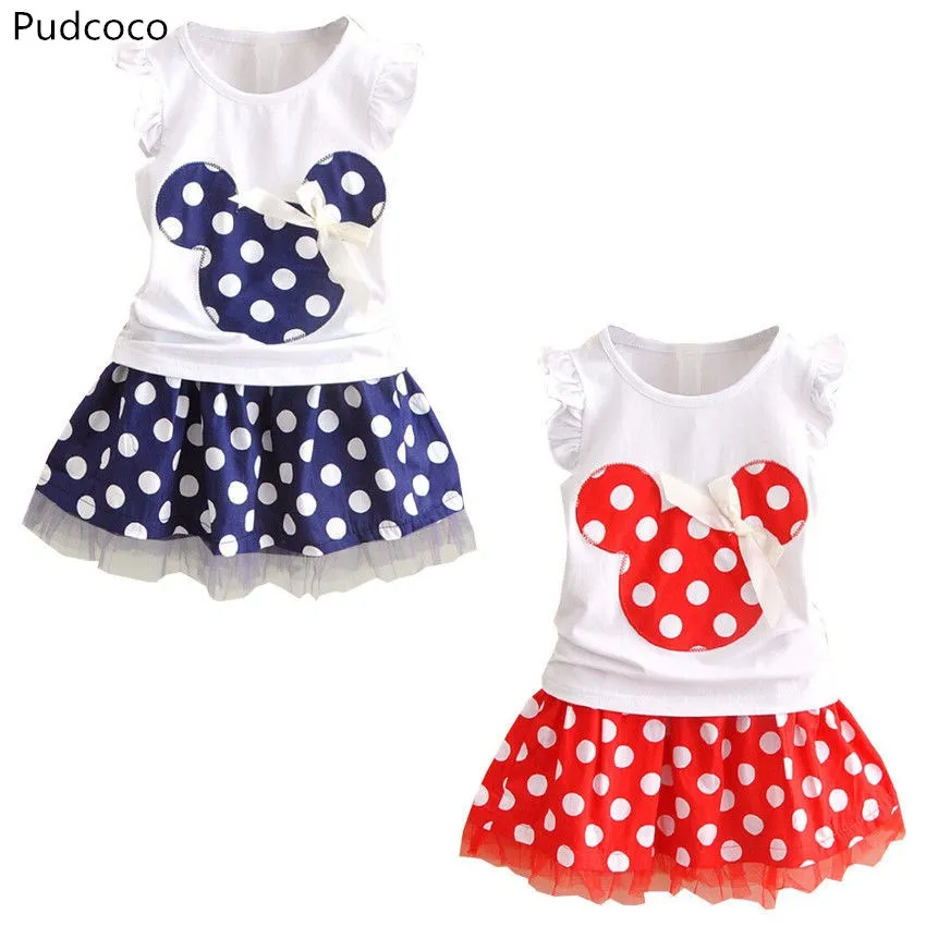

Toddler Girls Baby Kids Cartoon Top Shirt Dress Summer Outfits Clothes