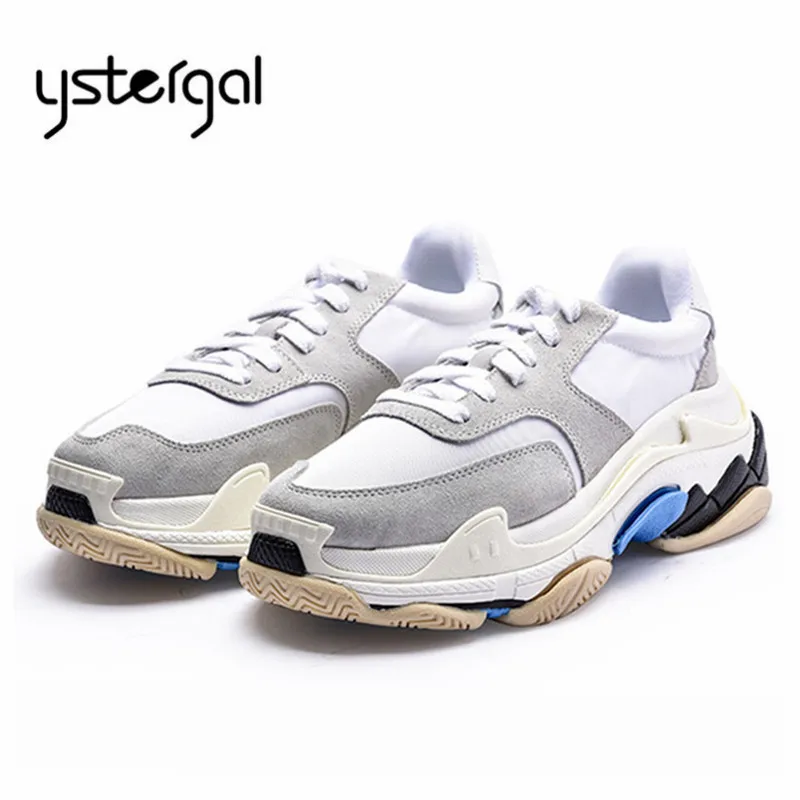 

Ystergal Patchwork Men Sneakers Thick Heel Platform Flat Shoes Man Chaussure Homme Mens Shoes Casual Trainers Zapatos Hombre