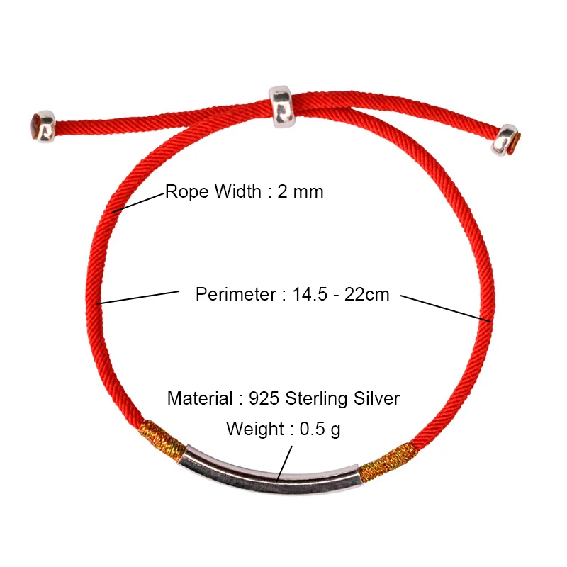 BOEYCJR буддисим красный плетеный веревочный счастливый браслет& Браслеты модные ювелирные изделия 925 пробы Серебряный браслет для мужчин для женщин