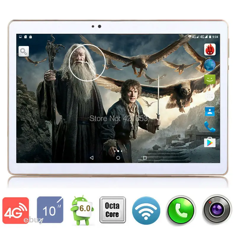 2017 Newest 4G Lte Tablet PC 10 inch MTK8752 Octa Core 4GB RAM 32GB ROM 5.0MP Android 6.0 OS GPS Tablet PC 10.1 for kids gifts