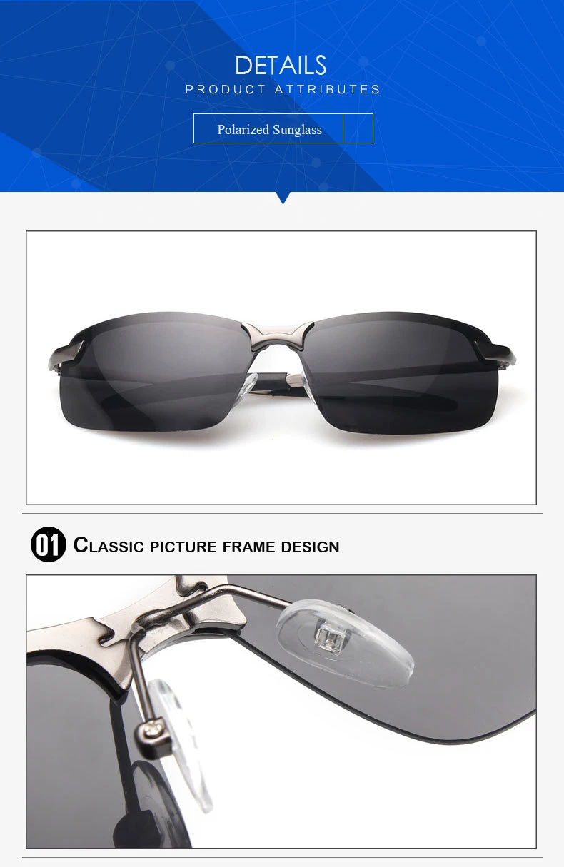 Профессиональные мужские поляризованные солнцезащитные очки для рыбалки, полуоправа, ночная версия, очки для вождения, мужские очки для спорта на открытом воздухе, походов, рыбалки