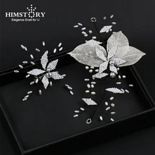 Luxury Silver Leaf Pearl Bride Hair Band Headband Bridal Tiaras Headpiece Black Handmade Wedding Hair Jewelry Accessories цена Luxury Silver Leaf Pearl Bride Hair Band Headband Bridal Tiaras Headpiece Black Handmade Wedding Hair Jewelry Accessories цены онлайн