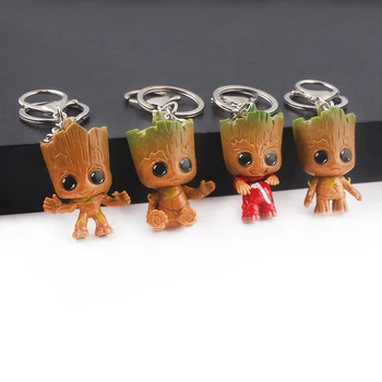 

Guardians of the Galaxy Keychain Avengers Cute Tree man Car Decoration Toys Key Chain for Women Men Kids Pendant Jewelry