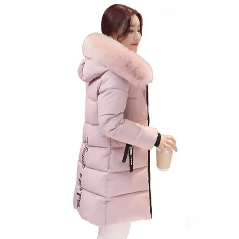 Billig Frauen winter jacke plus größe 2020 armee grüne damen jacke dickes Fell Mit Kapuze lange Unten Baumwolle Gepolsterte Weiblichen Mantel Parka QH0391