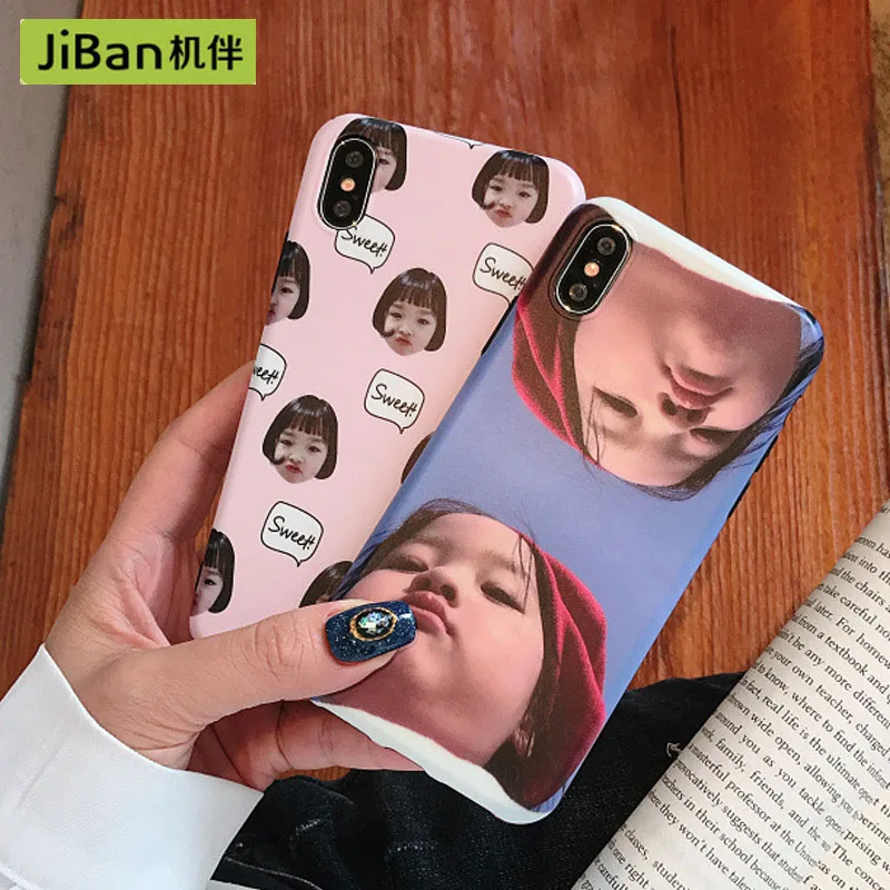 JiBan Корейский личность милая девочка телефон чехол для iPhone 6 6s 7 8 плюс X XS MAX XR IMD