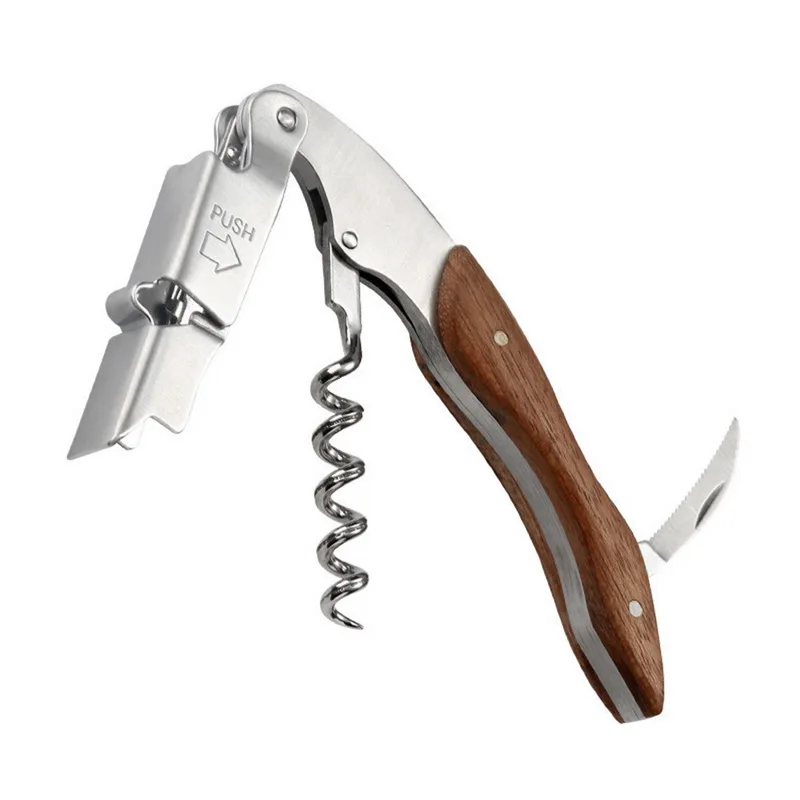 

Hoomall High Quality Wine Bottle Opener Wood Handle Professional Wine Opener Multifunction Portable Screw Corkscrew Kitchen Tool