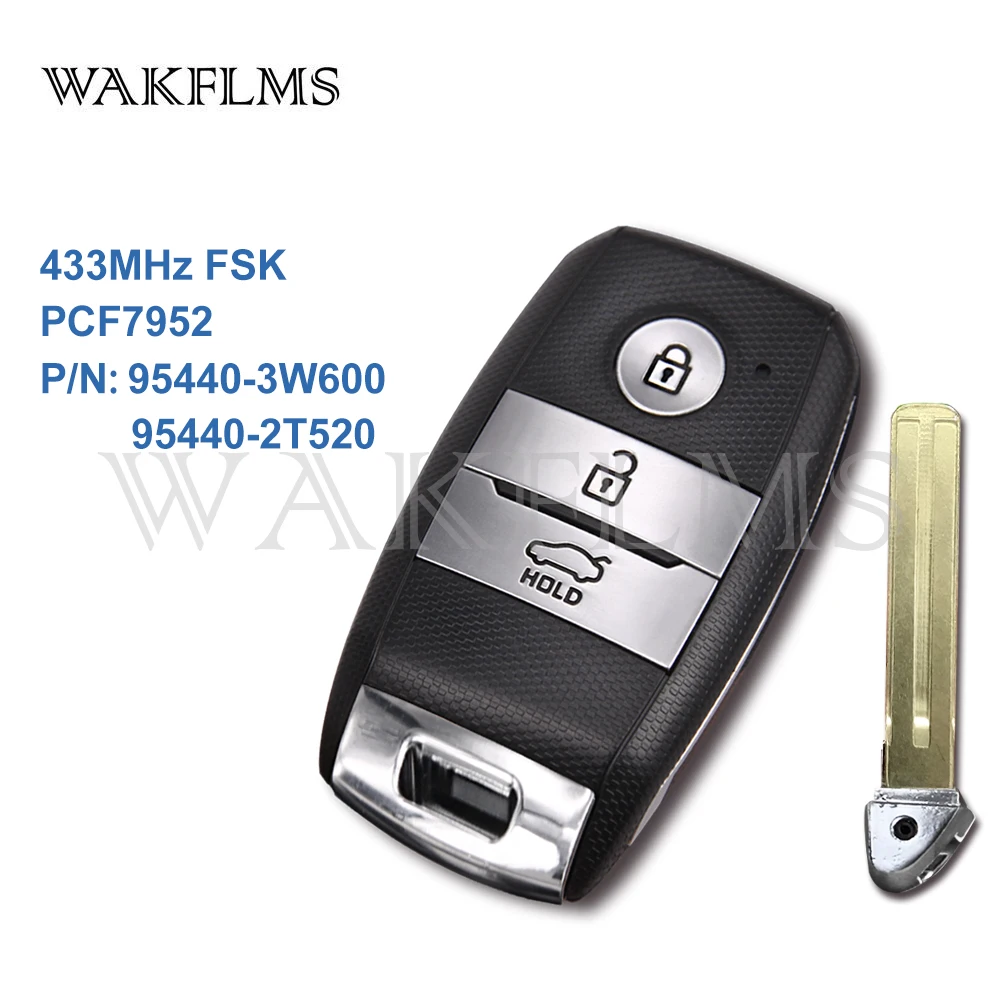

3btn Smart Card Remote Car Key 433MHz For Kia Picanto Optima Sorento Sportage 2014-2016 PCF7952 46 chip 95440-3W600 95440-2T520