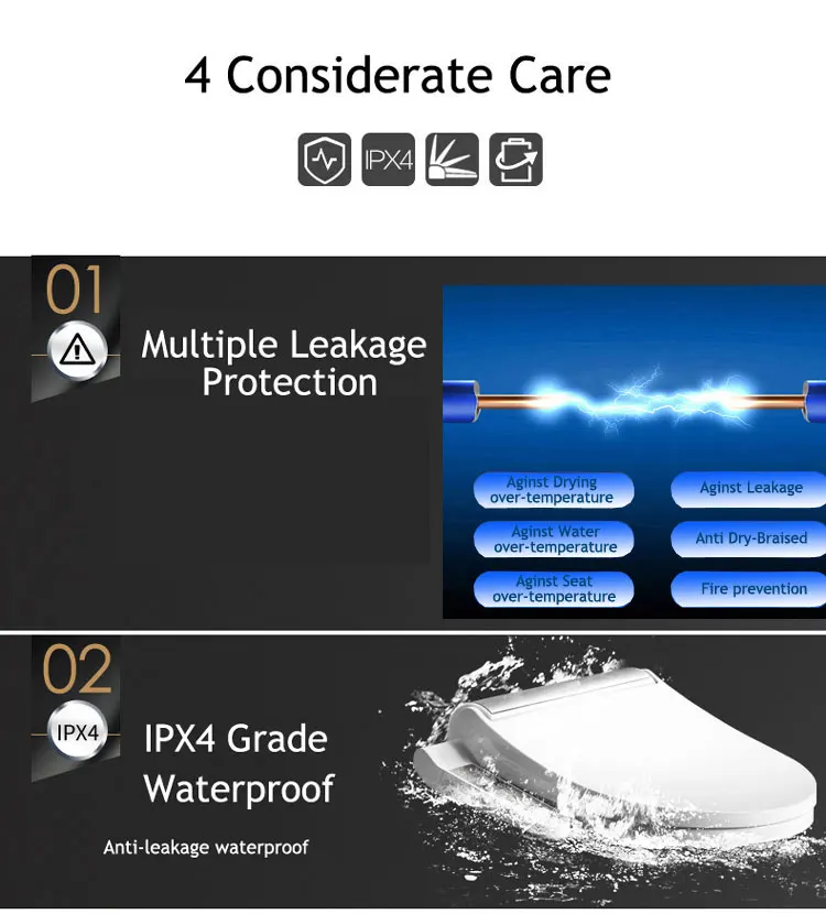 EcoFresh Смарт сиденье для унитаза электрическое биде интеллектуальное сиденье для унитаза с подогревом светодиодное освещение массажный уход для ребенка женщины