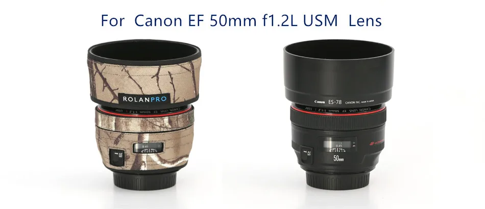 ROLANPRO чехол для объектива камеры Камуфляжный для Canon EF 50 мм f1.2L USM защитный рукав для объектива Canon SLR защитный чехол для объектива