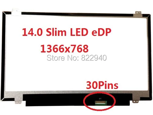

14.0" Laptop LCD Screen For Dell Latitude E7440 E7450 Slim LED Display eDP 30Pins 1366x768