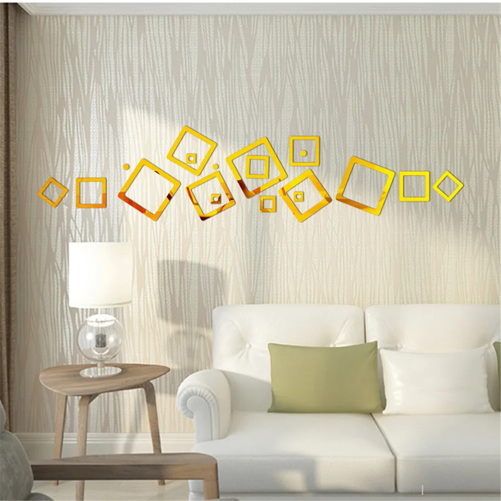Buy Creative Mirror Wall Stickers Square