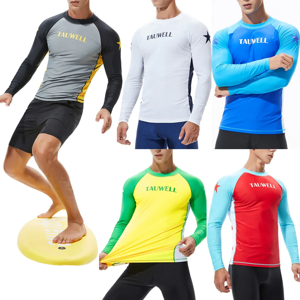 

Men Long Sleeve Rashguard UV Sun Protection Skins 18 Surfing Diving Swiming Men diving suit surfing suit 2019 new Fashion A30430