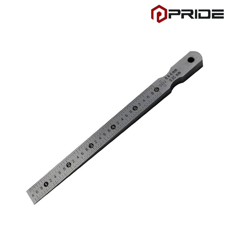 0.4-6mm Insert Wedge Gap Freeler Gauge Crevice Inspection Ruler Zinc Alloy 