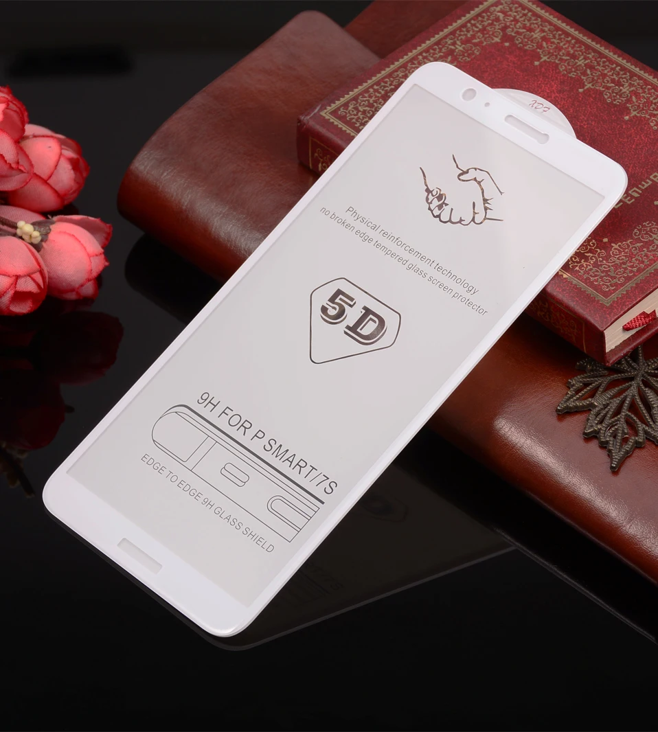 WhaY 5D Tempered Glass For Huawei P Smart Glass Protective Film Curved Edge 9H Full Cover For Huawei P Smart Screen Protector    (13)
