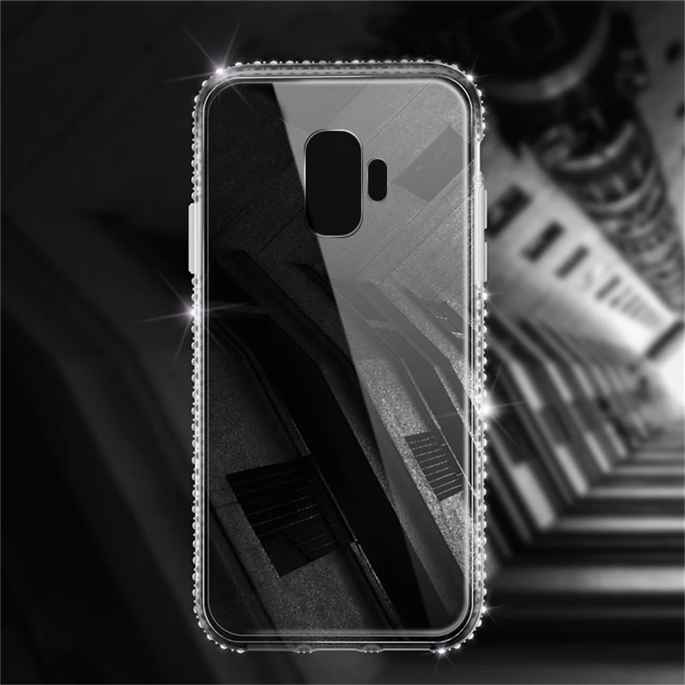 Portefeuille Newest Rhinestone Silicone Case For Samsung Galaxy J3 J5 J710-30 A3 A5 A720 A6 A7 2018 Glitter Soft TPU Matte Cover06