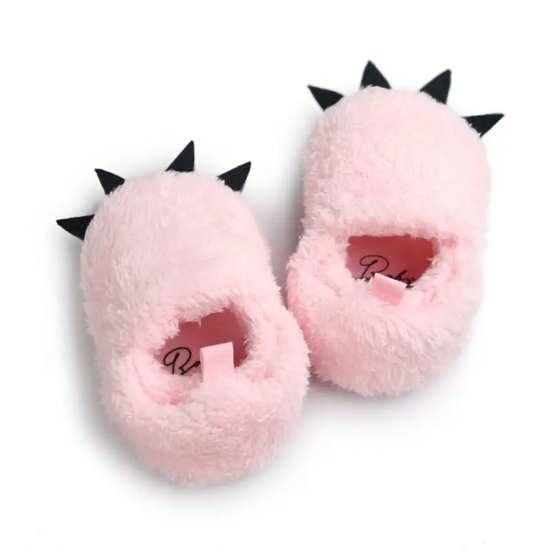 Осень-зима Симпатичные сапожки теплые детские ботинки Monster Claw детские мокасины детская обувь для малышей Домашняя обувь детские ботинки - Цвет: Розовый