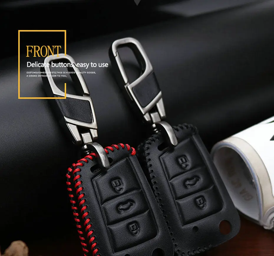 KUKAKEY чехол для ключей автомобиля из натуральной кожи для SEAT Leon Ibiza CUPTRA для Skoda Octavia, чехол для ключей, держатель для VW Polo golf 7 MK7