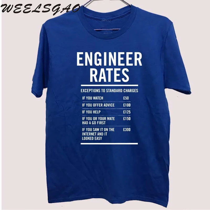 Инженер труда ставки мужские забавная День отца отцу печатных футболка мужская футболка отличный подарок футболка унисекс - Цвет: blue
