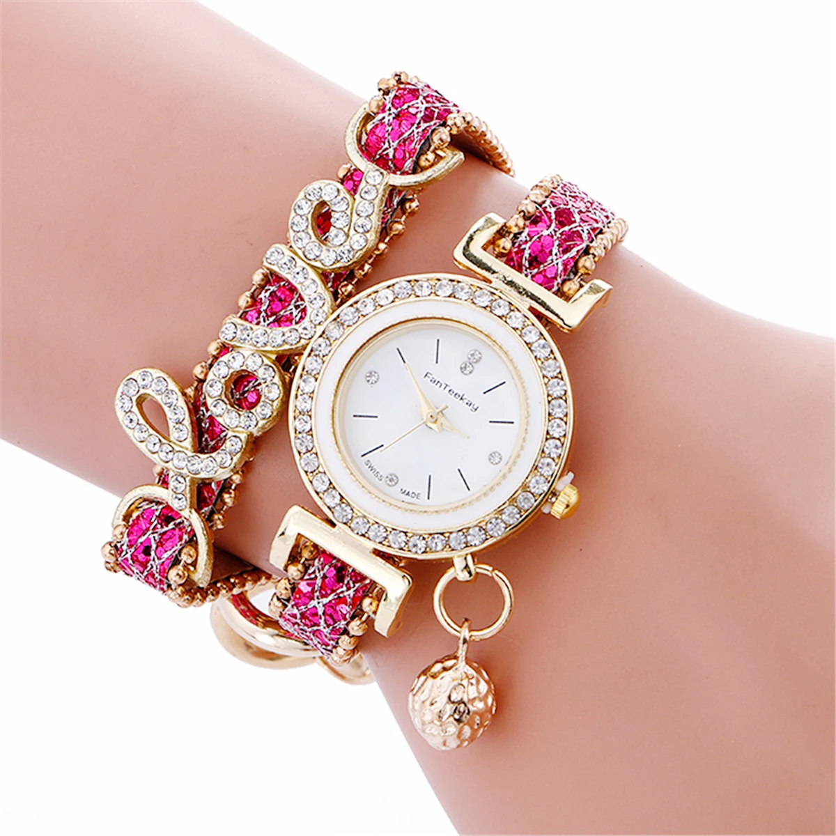 

Women's Ladies Rhinestone Crystal Bracelet Watch Vintage Stainless Steel Leather Strap Quartz Wrist Watch Montre Femme Shellhard
