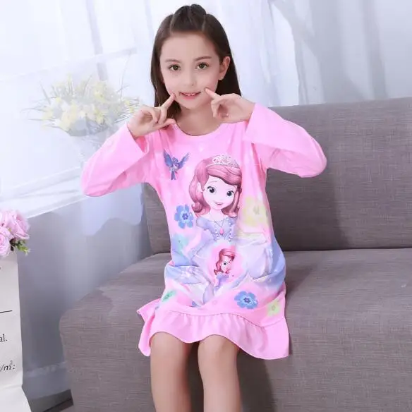 Одежда От 2 до 12 лет Новинка года, осенне-Весенняя стильная ночная рубашка для девочек детская одежда для сна для девочек детская одежда принцессы для девочек