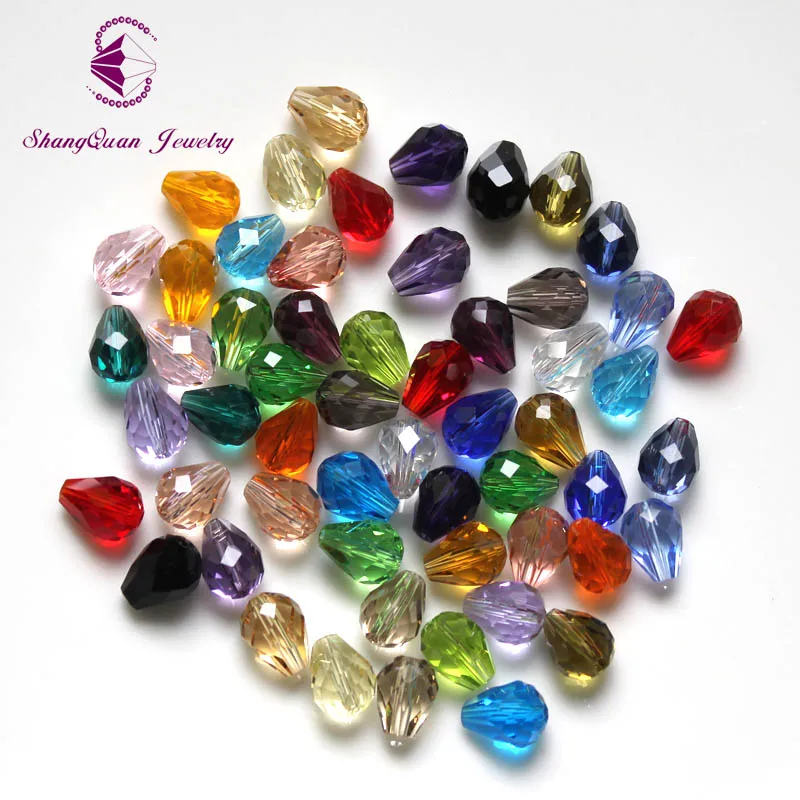 AAA Mixed Color Tear Drop Crystal Beads 8*6MM (100PCS/LOT) Crystal Drop