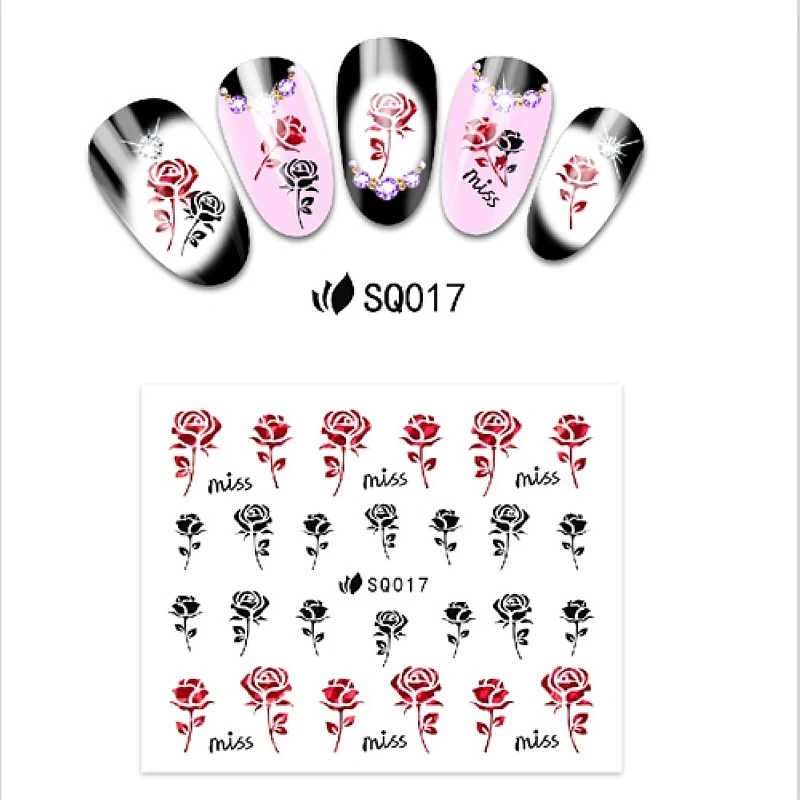 UPRETTEGO 12 упаковок/уп, самоклеющиеся 3D наклейки для ногтей, слайдер для ногтей, наклейка на День святого Валентина, милое сердце, роза, поцелуй Купидона, SQ013-024
