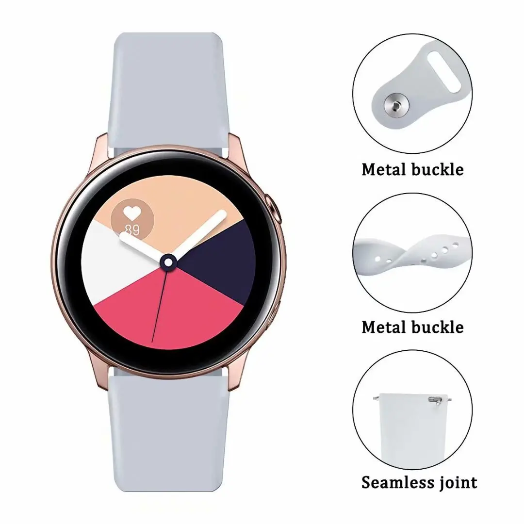 Силиконовый спортивный ремешок для часов Huawei gt 2 20 22 мм Samsung Gear S2 S3 Galaxy Watch 42 46 Huami