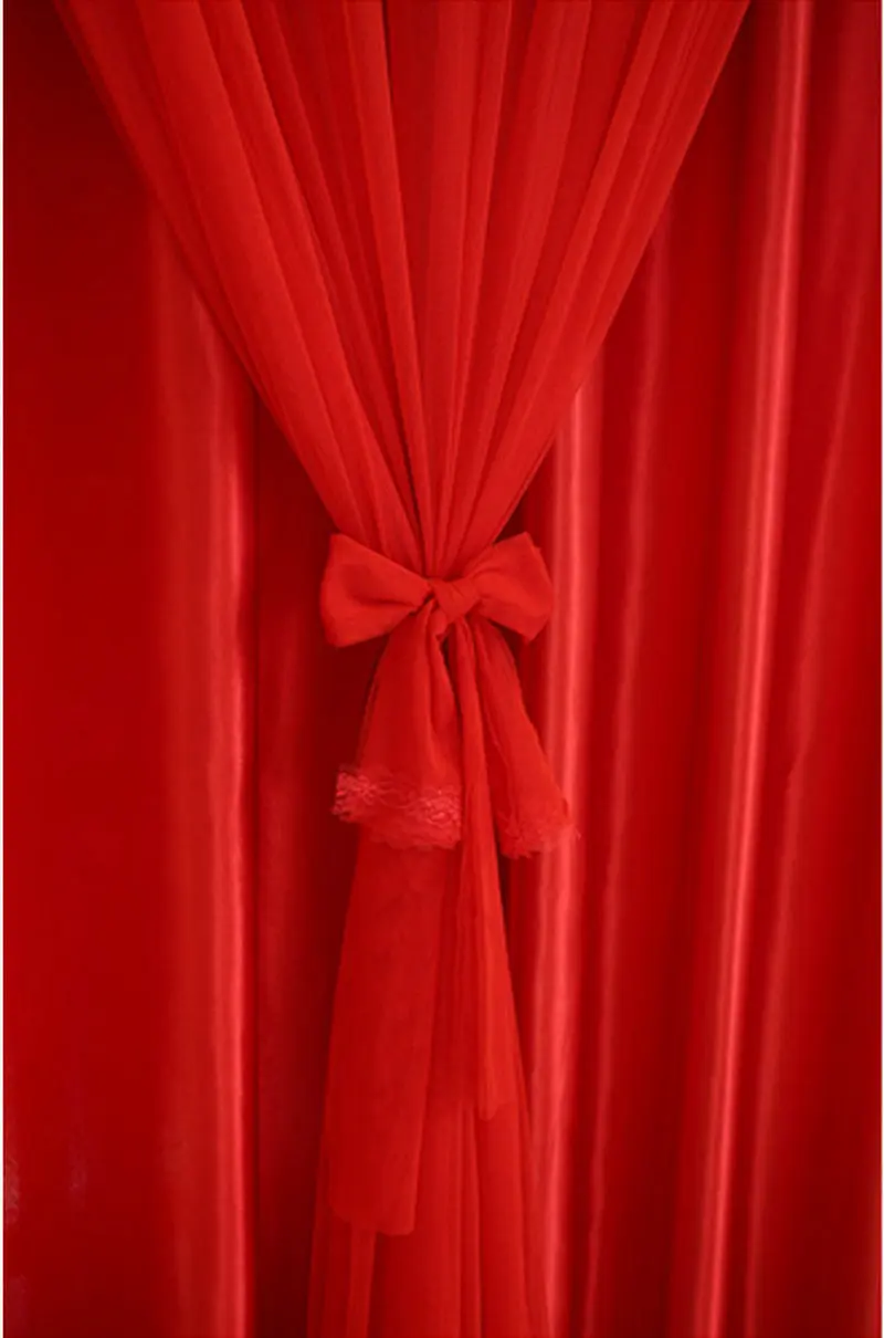 Великолепные Свадебные шторы с бисером кружево для гостиной Спальня красивые радостное красный Индивидуальные Свадебные украшения