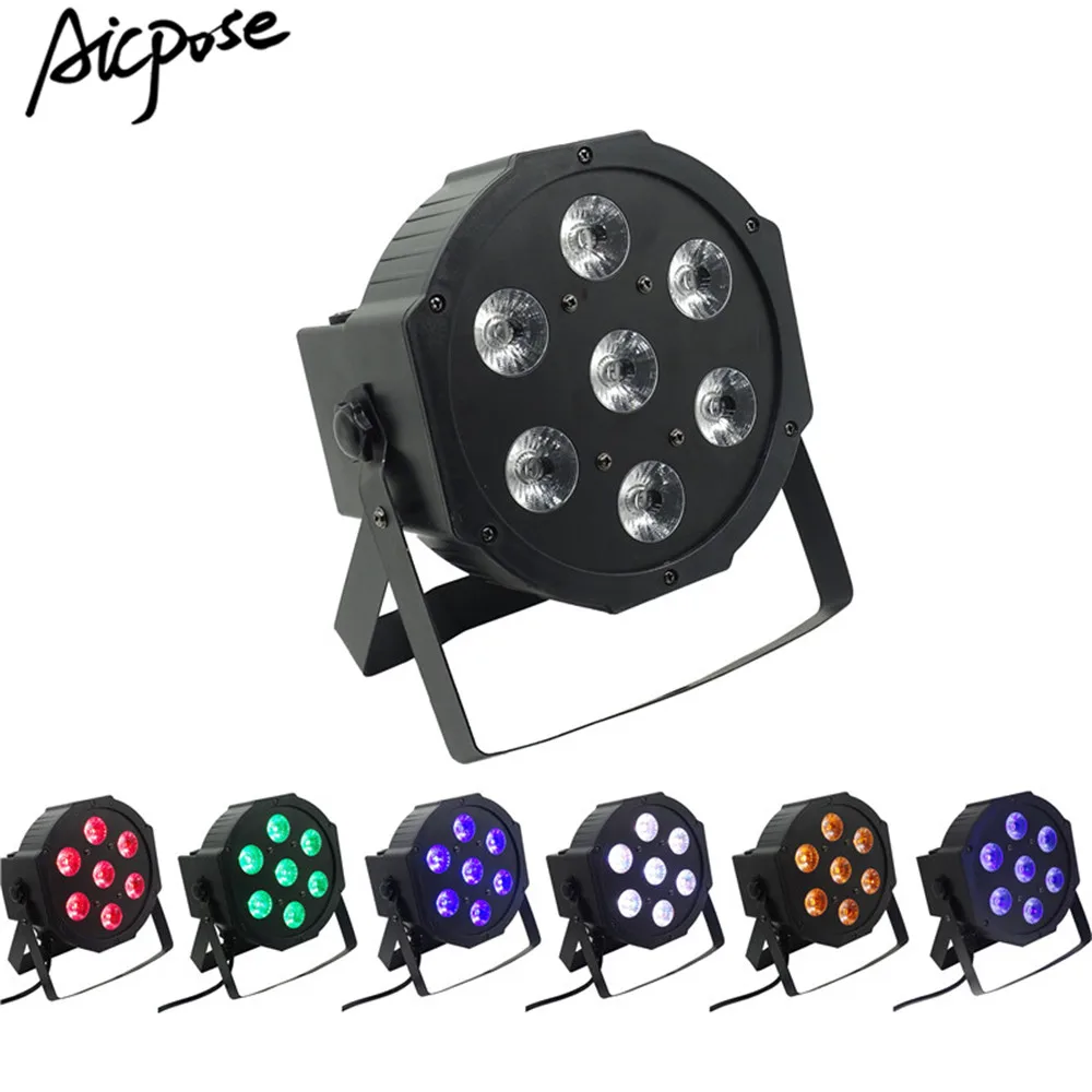 Led Par can 7x12 Вт Led Par огни RGBW 4в1/RGBWA UV 6в1 плоский Par Led dmx512 Диско огни свадебные маленькие dj сцены - Цвет: RGBWA UV 6in1