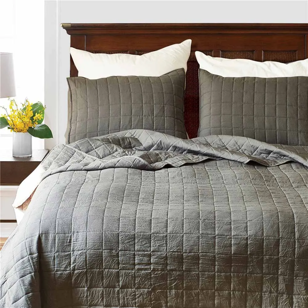 Luxury Bedspread Quilted Bed Spread Lattice Bed Cover Double Lightweight Coverlet Set Gray Summer Quilt Blanket US Queen King