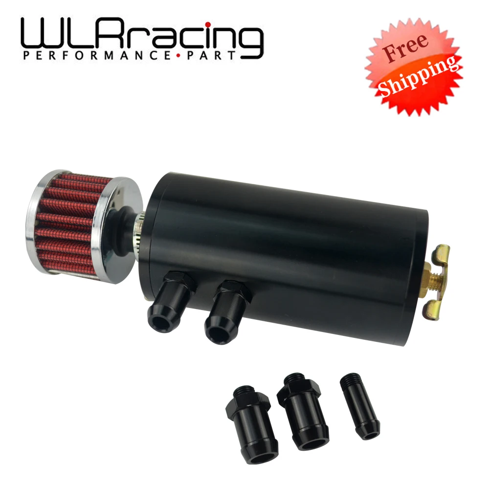 

Free Shipping Universal 0.3L Brushed Baffled Oil Catch Tank Can with Breather Filter Aluminum Round Can Oil Catch Can For Honda