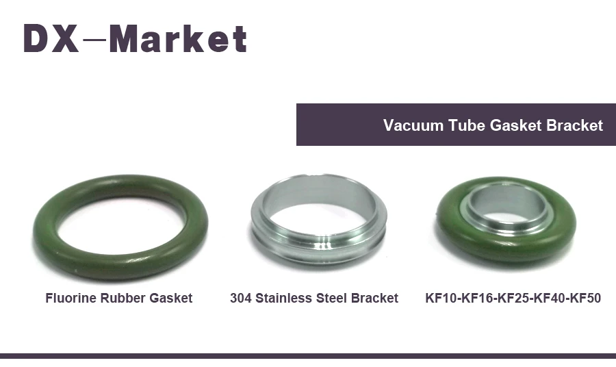 KF10-KF50 фтор резиновый кронштейн, KF резиновый Соединительный кронштейн, уплотнительное кольцо прокладка sus304 вакуумная трубка Фтор резиновая прокладка, L003