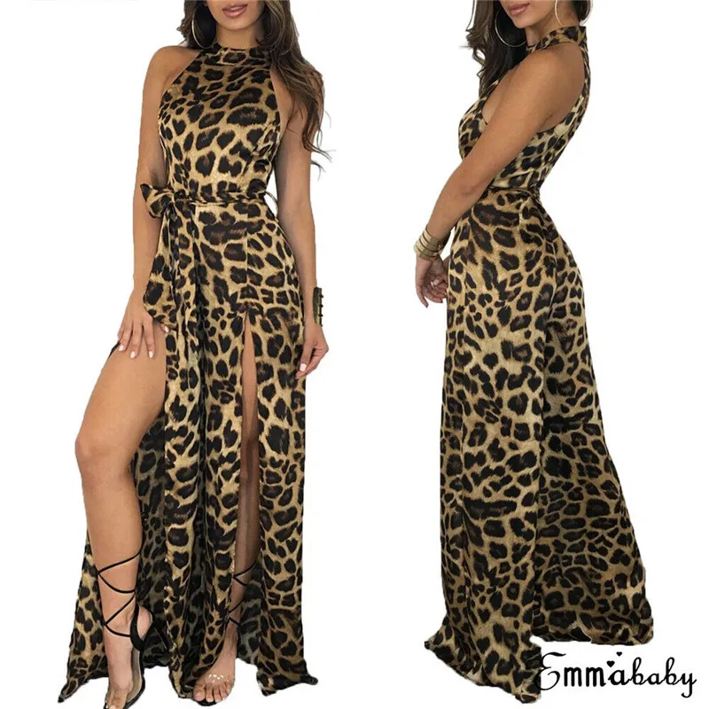 

New Women Sleeveless Leopard Print Jumpsuit Fitness Leopard Print Women Elasticity Loose Casual Jumpsuit Clothings Outfits Sets