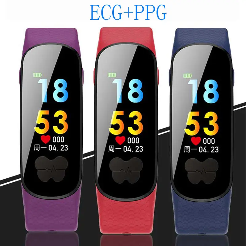 

ECG+PPG Smart Band Blood Pressure Measurement Heart Rate Monitor Pedometer Sports Bracelet Watch for IOS Android IP67 Waterproof