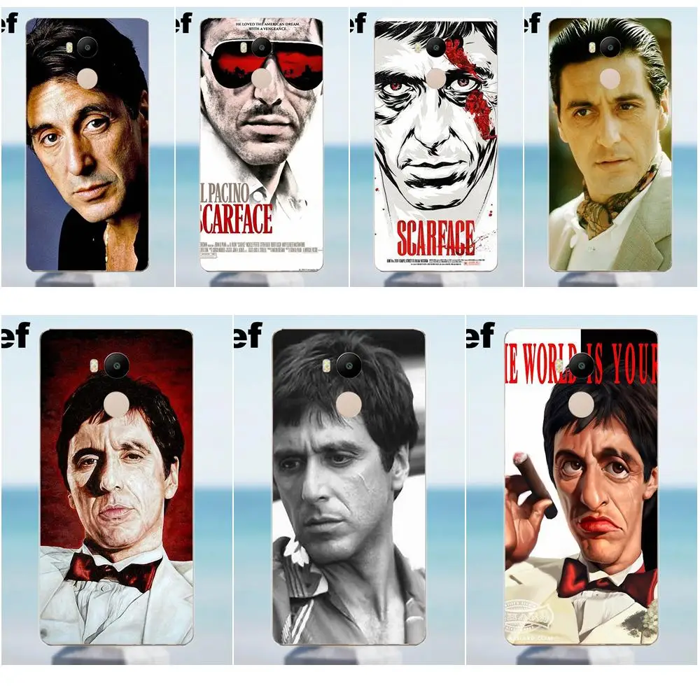 Suef Scarface Al Pacino мягкий дизайн под заказ для Xiaomi Redmi 4 3 3S Pro Mi3 Mi4 Mi4i Mi4C Mi5 Mi5S Mi Max Note 2 |