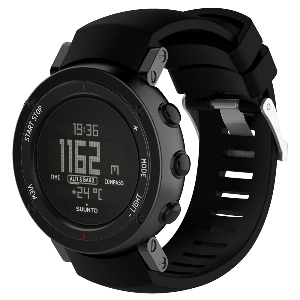 Силиконовый сменный ремешок для часов SUUNTO CORE ALU BLACK Multisport gps часы ремешок