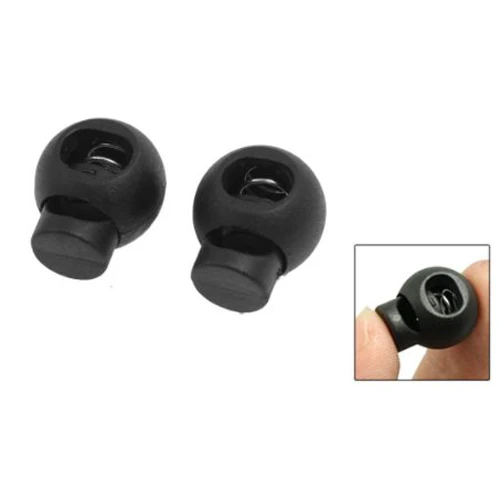 

12 Pcs 4.3mm Diameter Plastic Spring Loaded Plastic Round Toggle Stopper Cord Locks