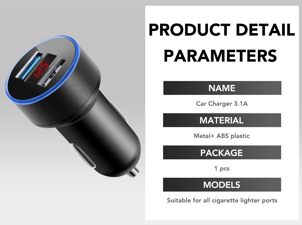 3.1A 5V двойной Переходник USB для зарядки в машине для Volvo XC90 XC60 Nissan Qashqai J11 Juke hyundai Tucson I30 Solaris, creta
