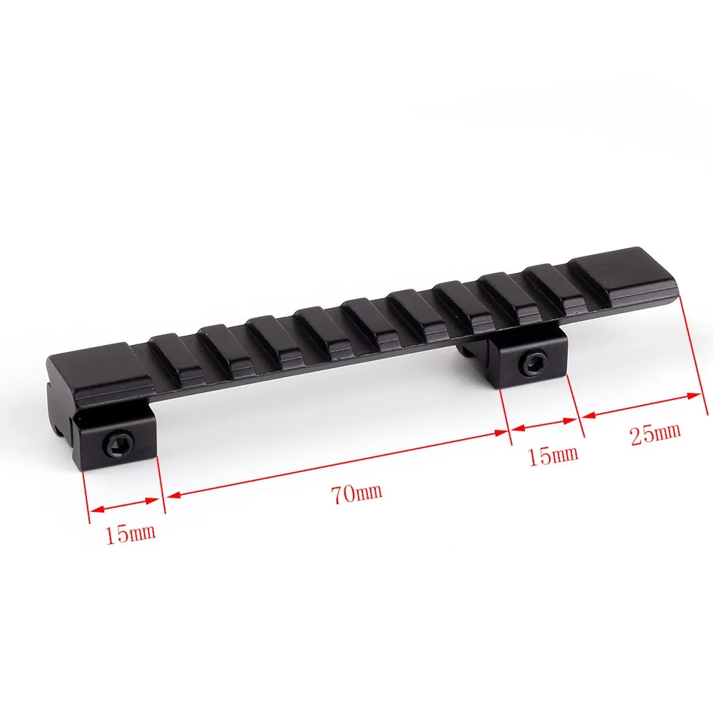 Aluminum Alloy 11mm Dovetail to 20mm Picatinny Weaver Rail Mount Adapter 10 Slots 125mm Length For Hunting Air Gun Rifle Scope (3)