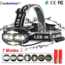 5000лм перезаряжаемый светодиодный налобный фонарь 4* T6+ 2* COB+ 2* красный светодиодный велосипедный головной светильник фонарь лампа для наружного кемпинга флэш-светильник с USB