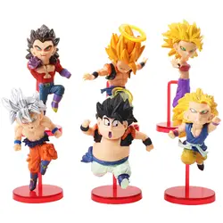 7-9 см 6 шт./компл. Жемчуг дракона GT фигурки из аниме Goku/Gohan/trunks/Веджета супер сайян 4/Goten/Broly Action Fgiures ПВХ Opp пакет