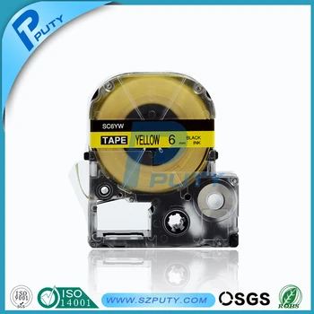 

Compatible Epson tape LC-2YBN 6mm Black on Yellow tape Tepra label tape SC6YW