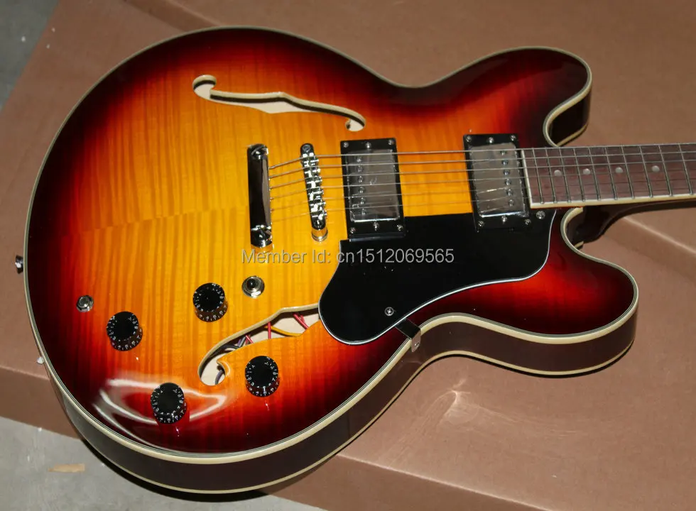 : free shipping top Quality AAA+ Red sunshine Les ES 335 paul Electric Guitar guitarra | Спорт и развлечения