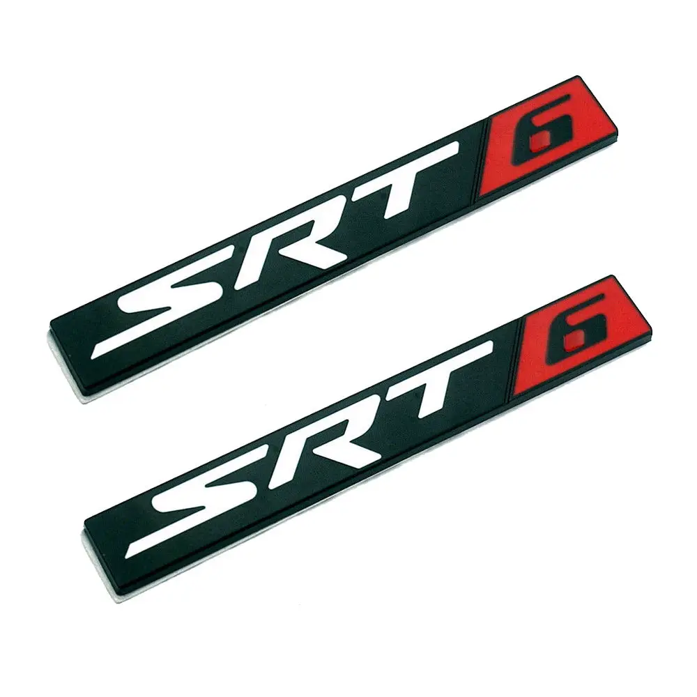 

2x SRT 6 Symbol Car Auto Truck Styling Metal Alloy Emblem Badge Stickers for Dodge Challenger Charger Chrysler